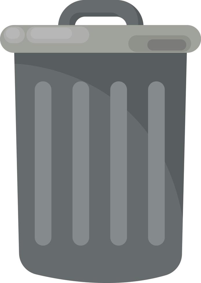 Trash can, illustration, vector on white background