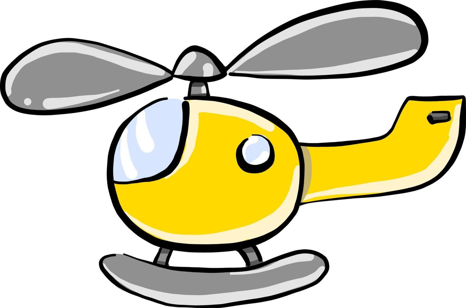 Yellow helicopter, illustration, vector on white background.