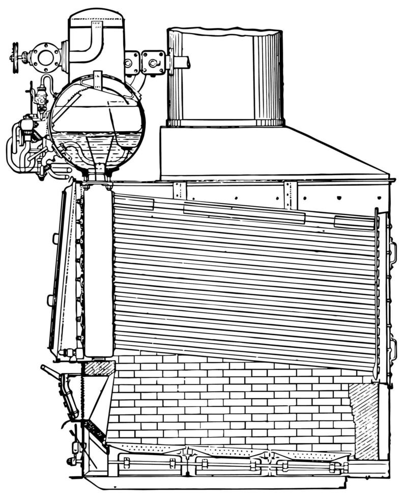 Niclausse Boiler, vintage illustration. vector