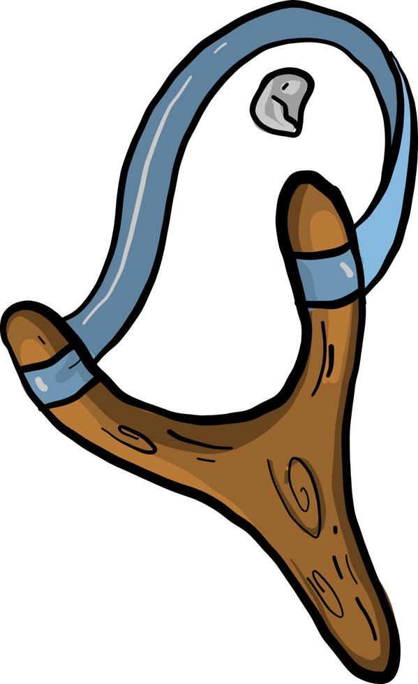 Slingshot wooden , illustration, vector on white background