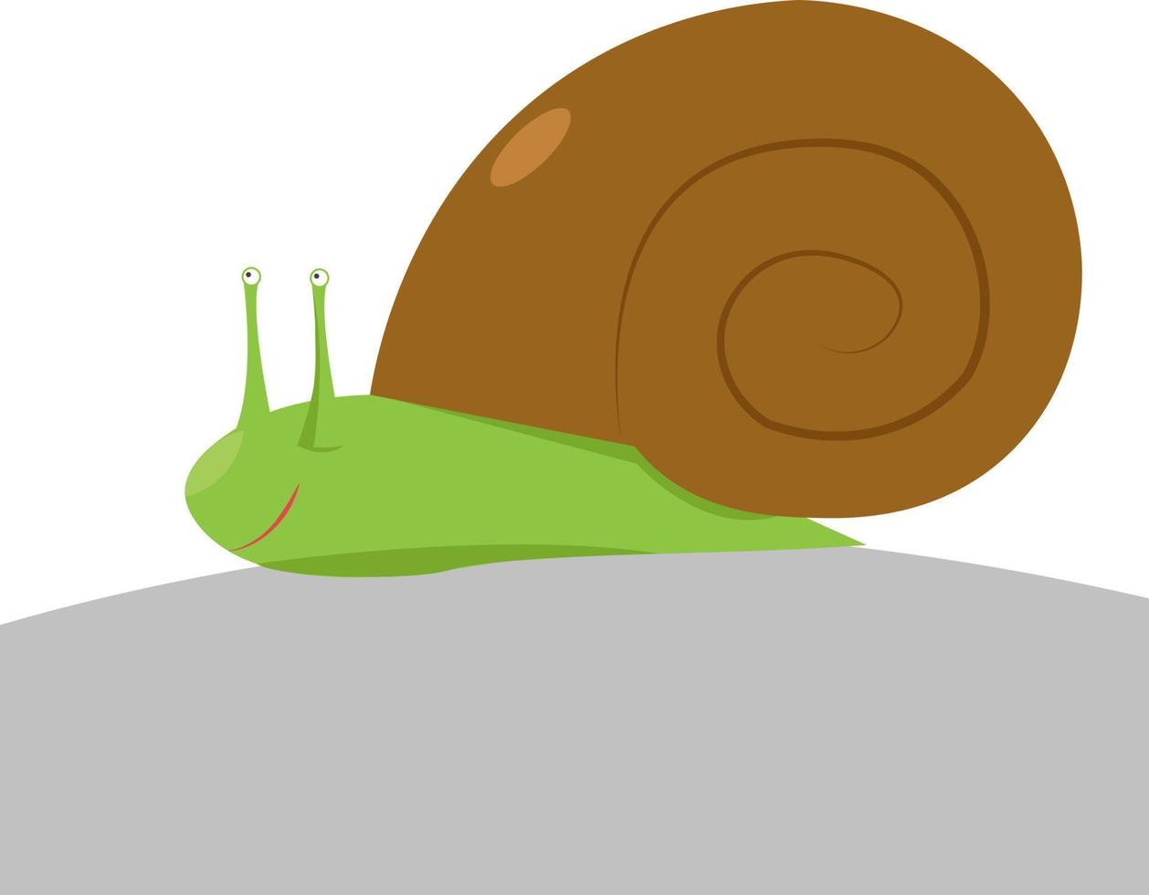 Caracol pequeño, ilustración, vector sobre fondo blanco.