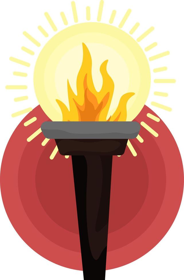 antorcha de fuego, ilustración, vector sobre fondo blanco