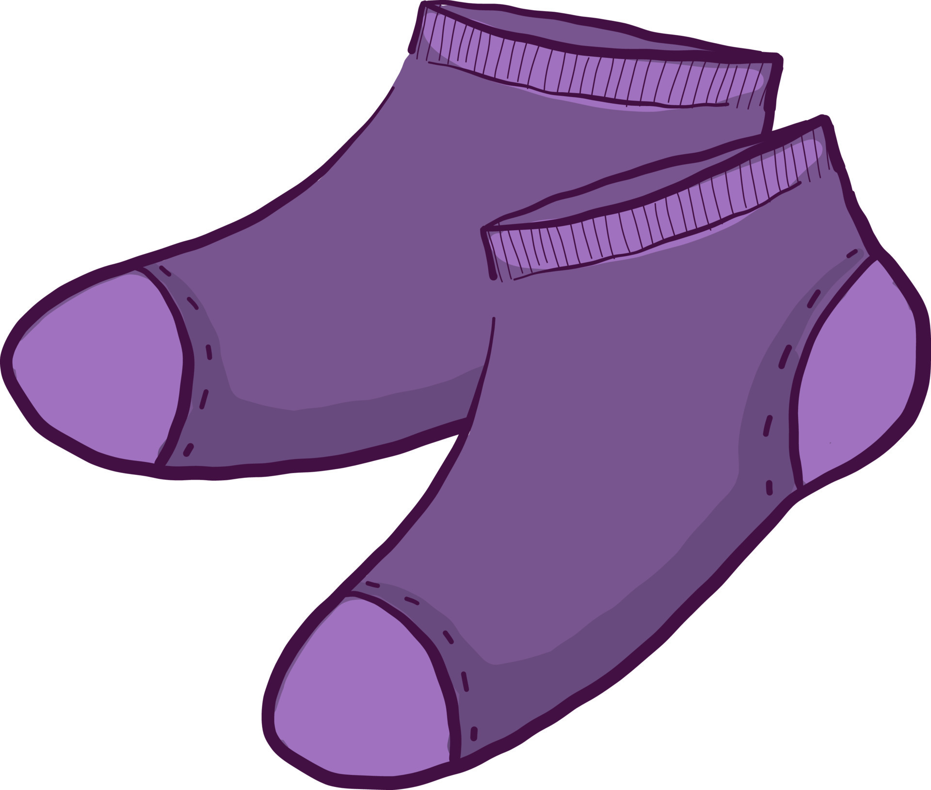 Purple socks, illustration, vector on white background 13598998 Vector