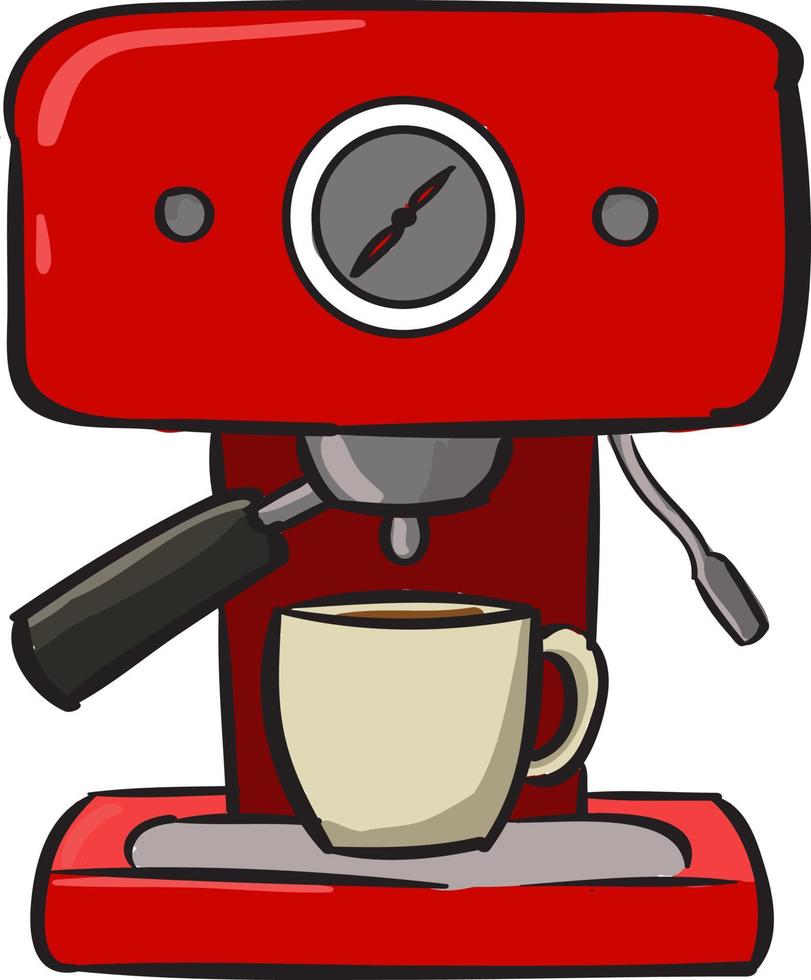 Coffee machine, illustration, vector on white background.