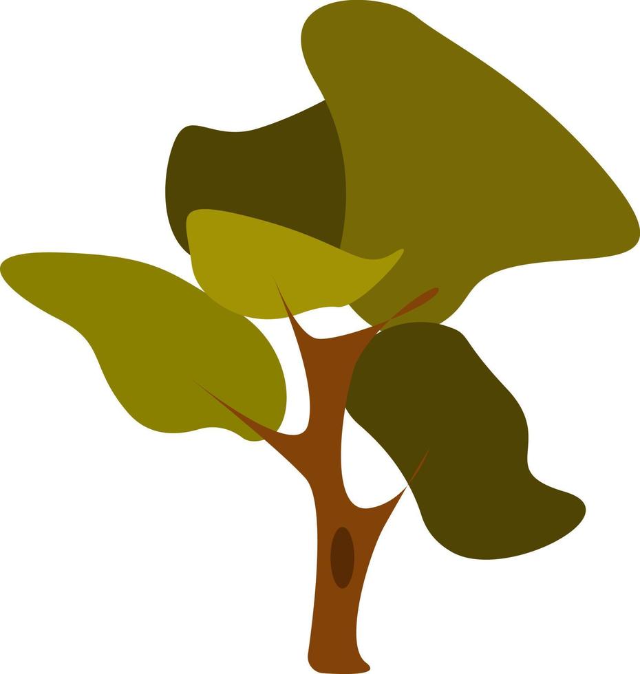 árbol alto, ilustración, vector sobre fondo blanco.