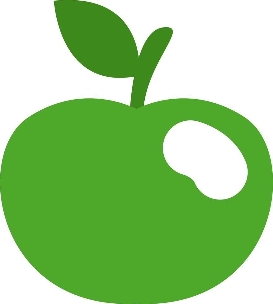Green apple, illustration, vector on a white background.