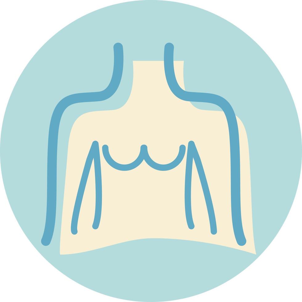 Human chest, illustration, vector, on a white background. vector