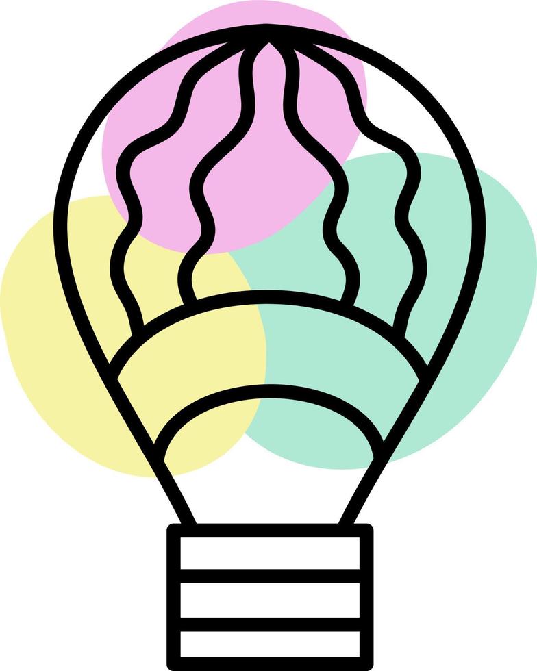 Pastel hot air balloon, illustration, vector on a white background.