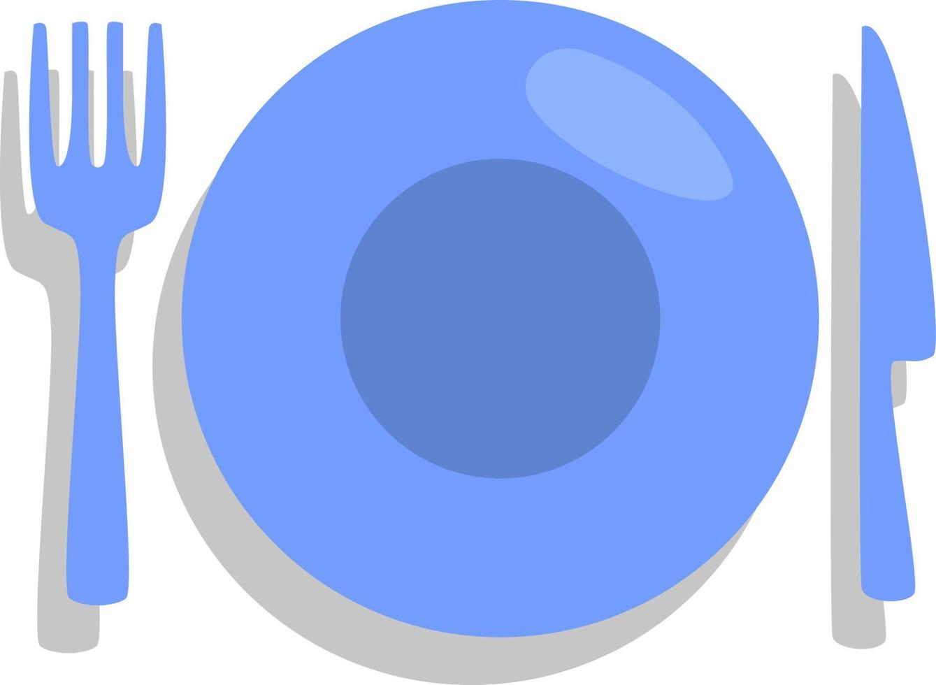 Plate for dinner, illustration, vector, on a white background. vector