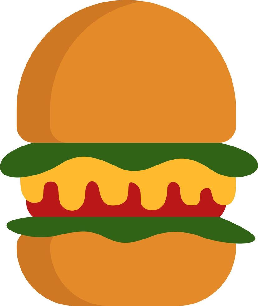 deliciosa hamburguesa, ilustración, vector, sobre un fondo blanco. vector