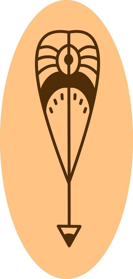 Flecha india occidental, ilustración, vector sobre fondo blanco.