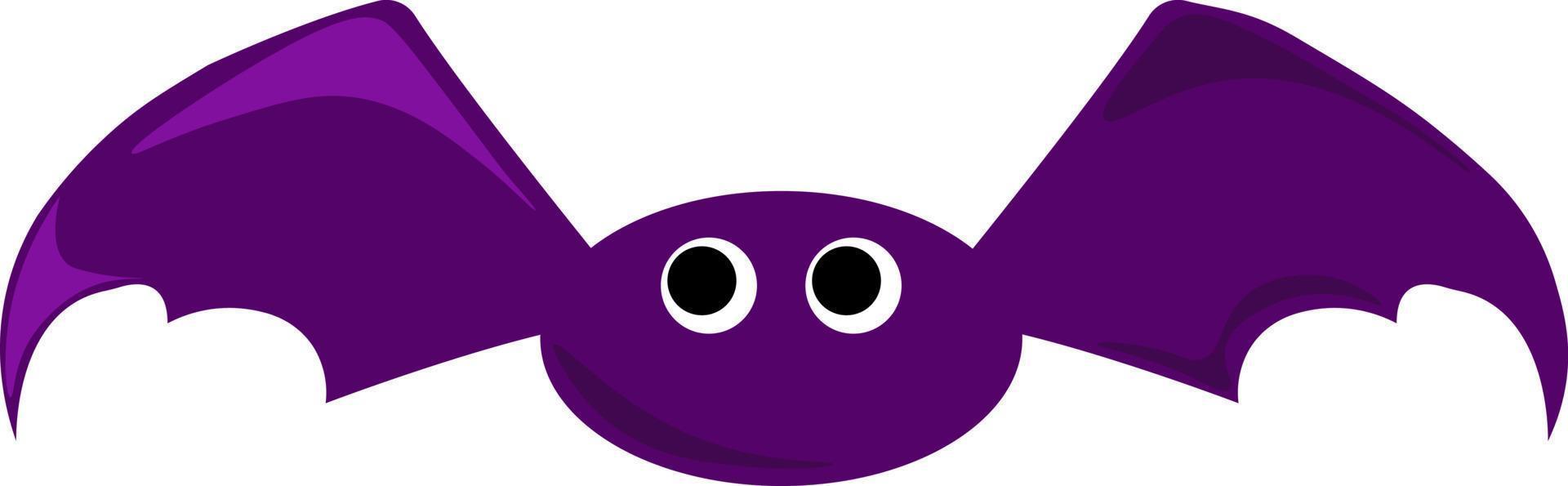 Purple bat, illustration, vector on white background.