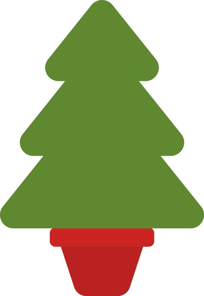 Christmas tree in a pot, illustration, vector on a white background.