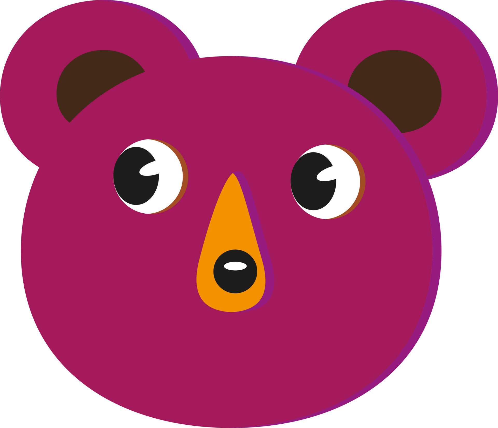 Dark pink bear, illustration, vector on a white background. 13599139