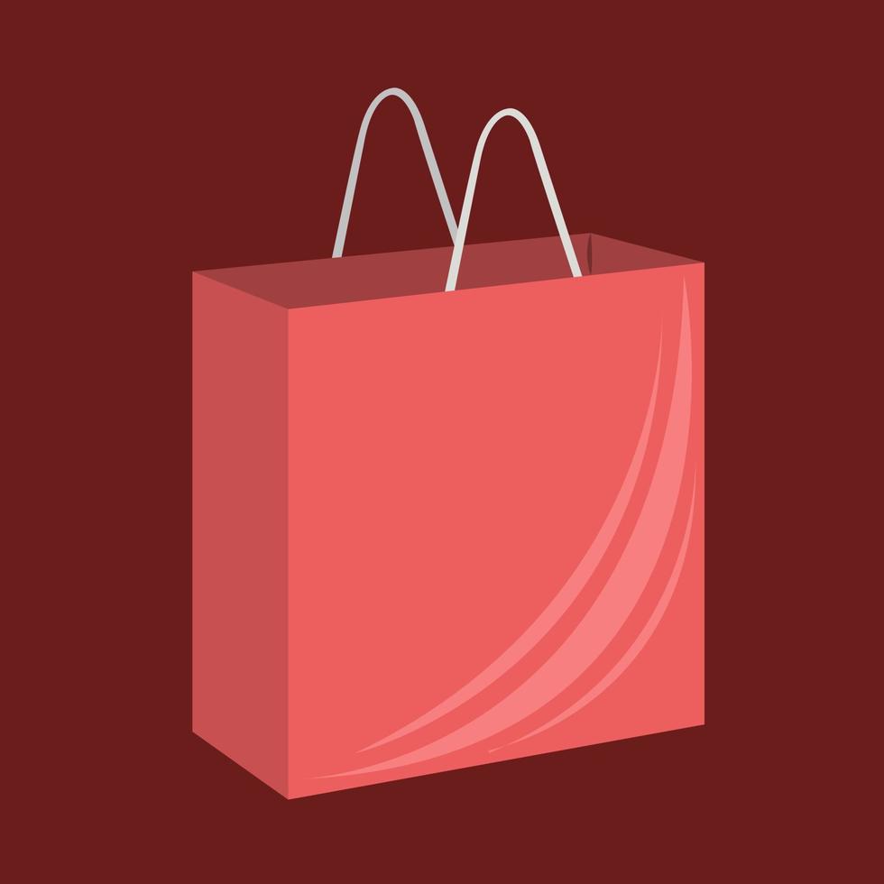 Ilustración de vector de bolsa de compras roja para diseño gráfico y elemento decorativo