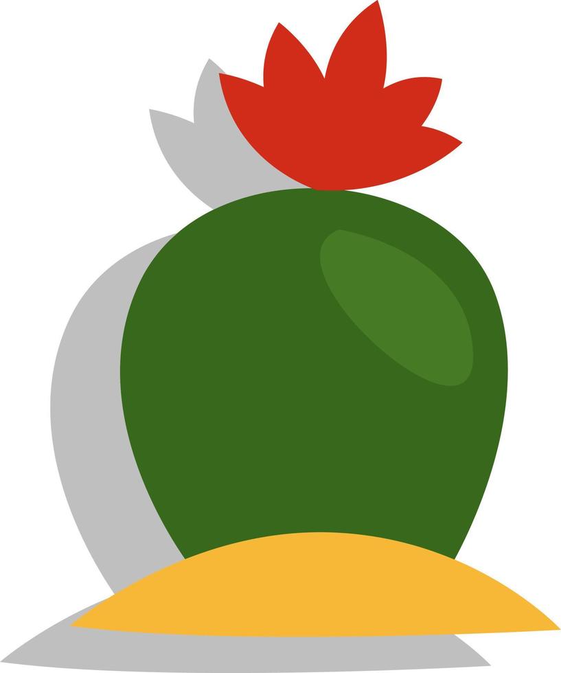African cactus with a flower, illustration, vector, on a white background. vector