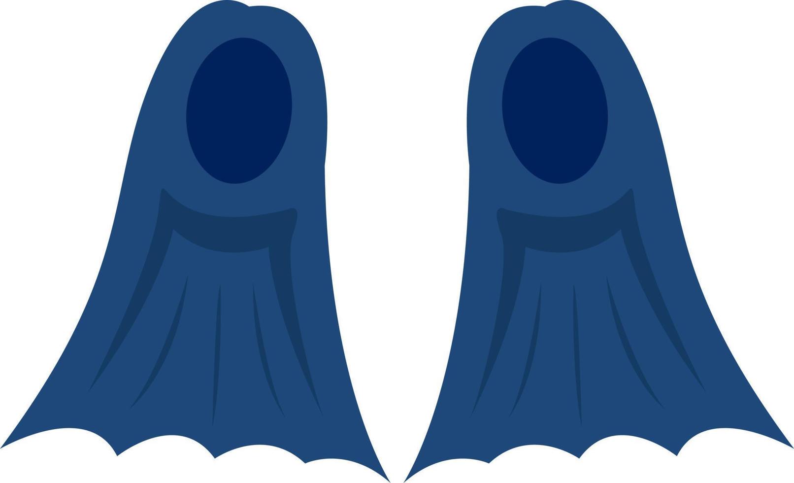 Blue flippers, illustration, vector on white background.