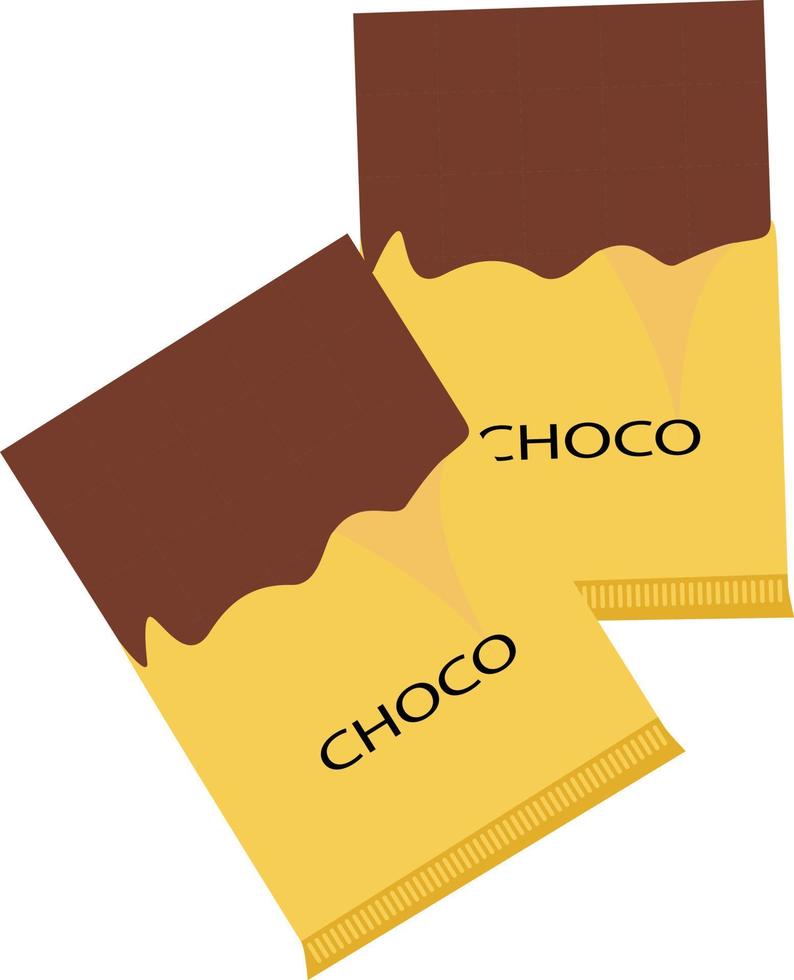 Sweet chocolate ,illustration, vector on white background.