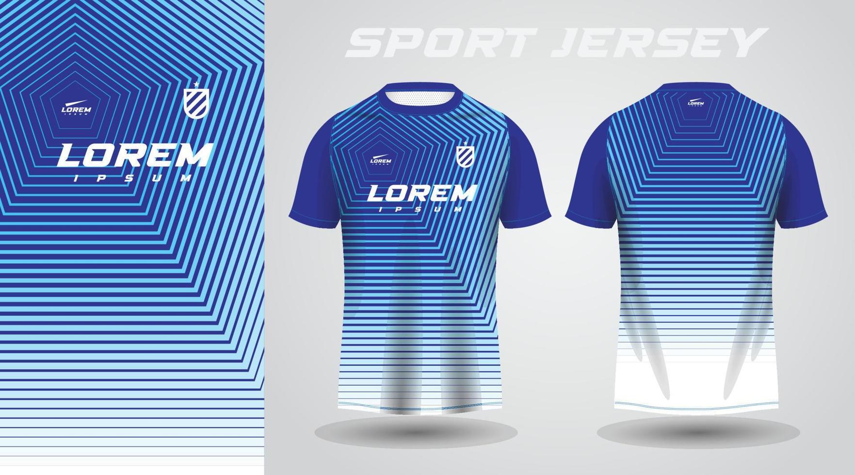 diseño de camiseta deportiva de camisa azul vector