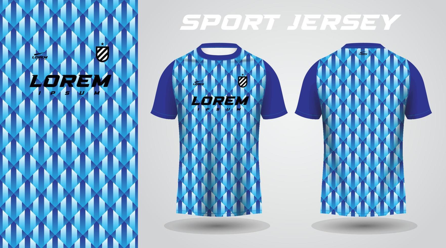 diseño de camiseta deportiva de camisa azul vector