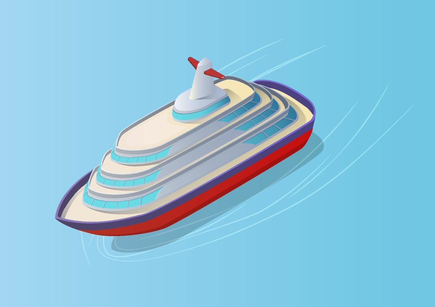 isometric luxury yacht vector