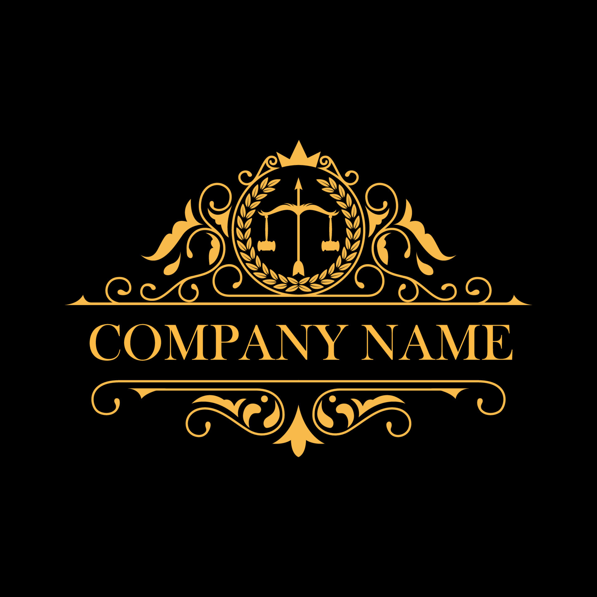 logo company law firm auctin with two hammer royalty vector 13599552