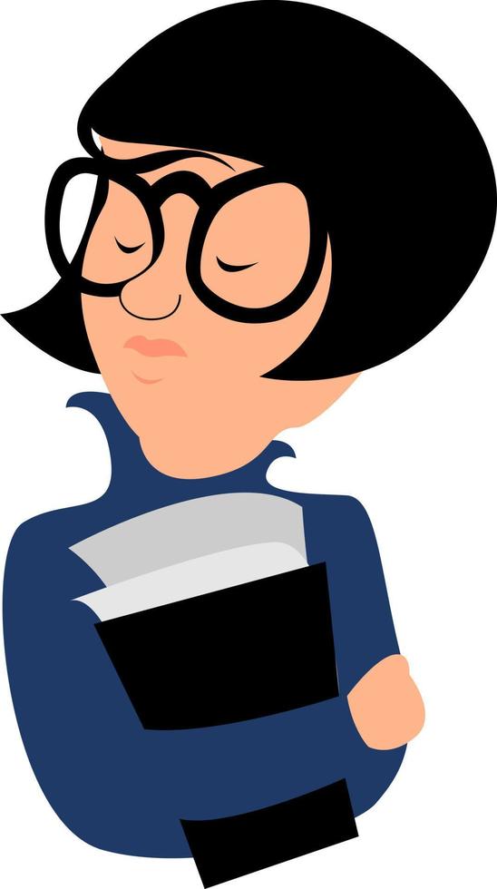 Secretary, illustration, vector on white background.