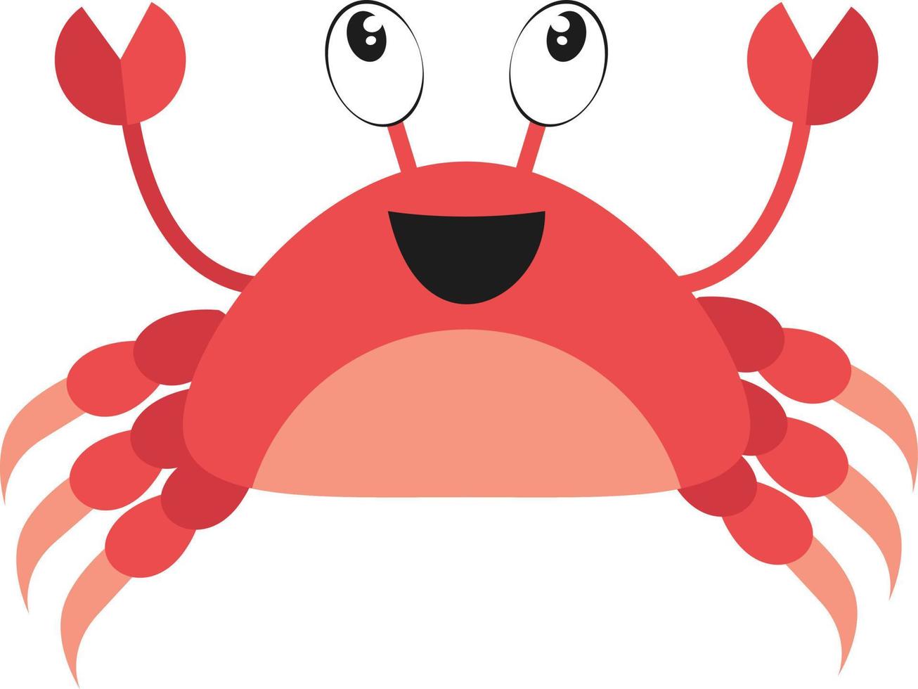 Cartoon happy crab vector