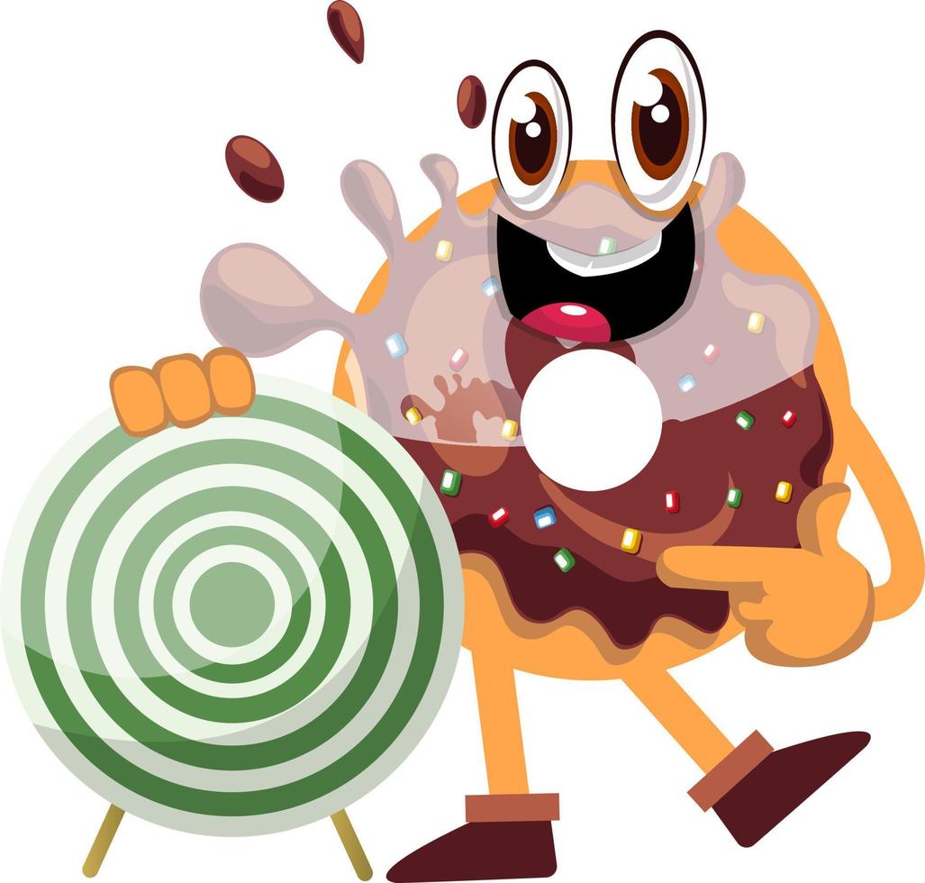 Donut with target, illustration, vector on white background.