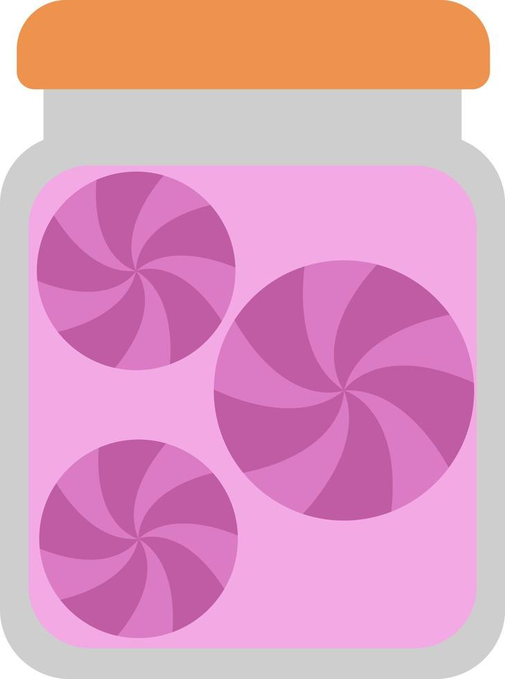 Candy in jar, illustration, vector on a white background.