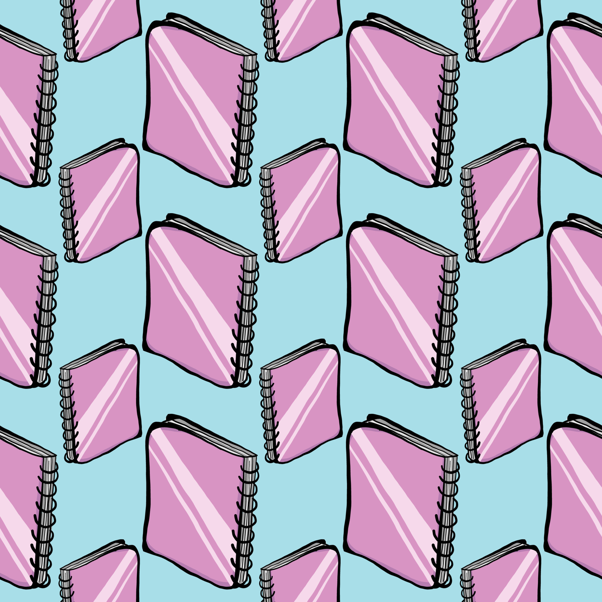 Notebook pattern, seamless pattern on blue background. 13599804 Vector