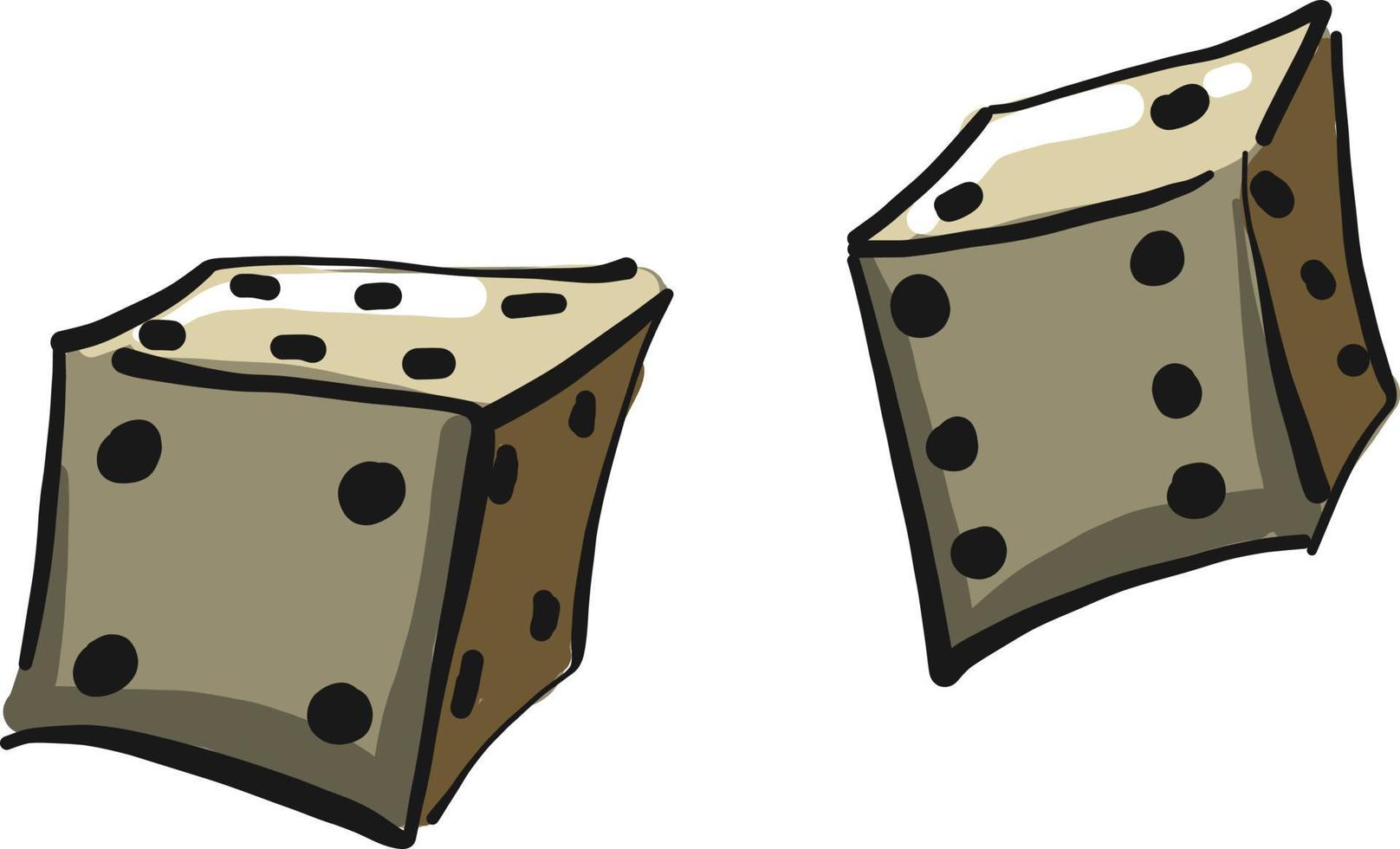 Game dice, illustration, vector on white background.