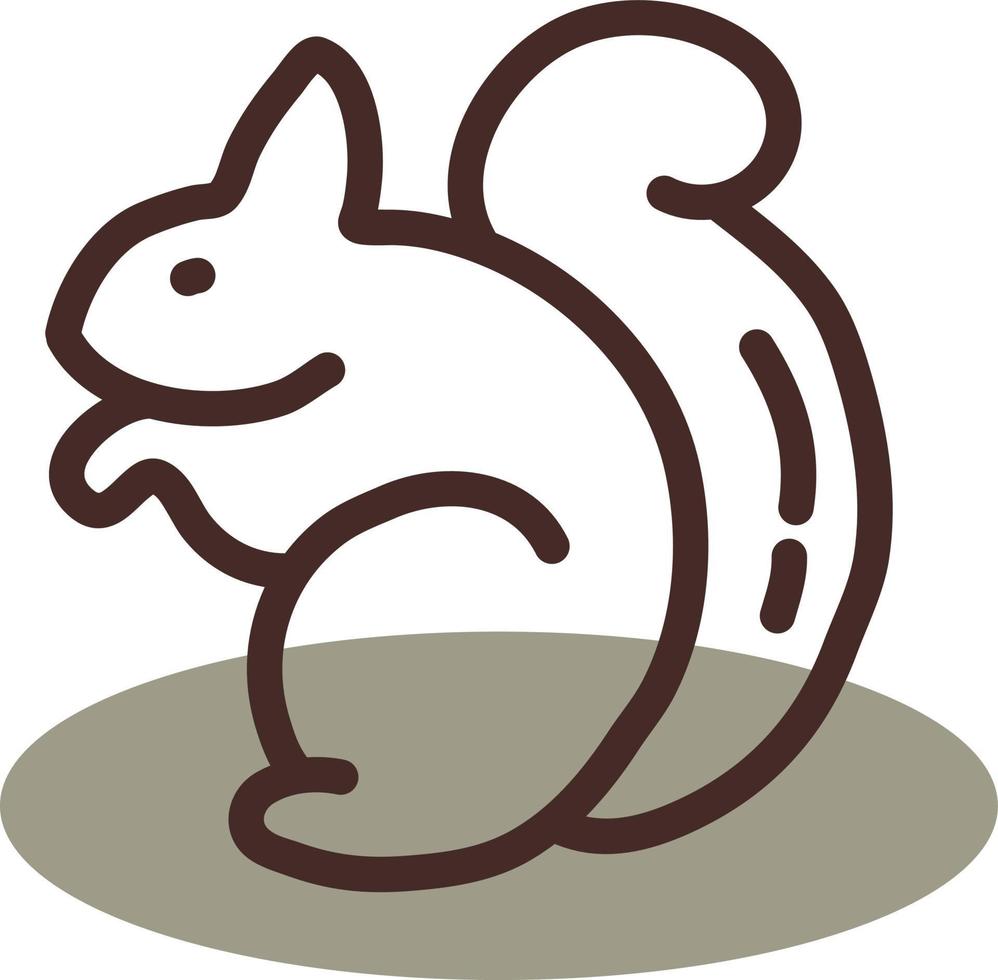 Brown squirrel, illustration, vector on a white background.
