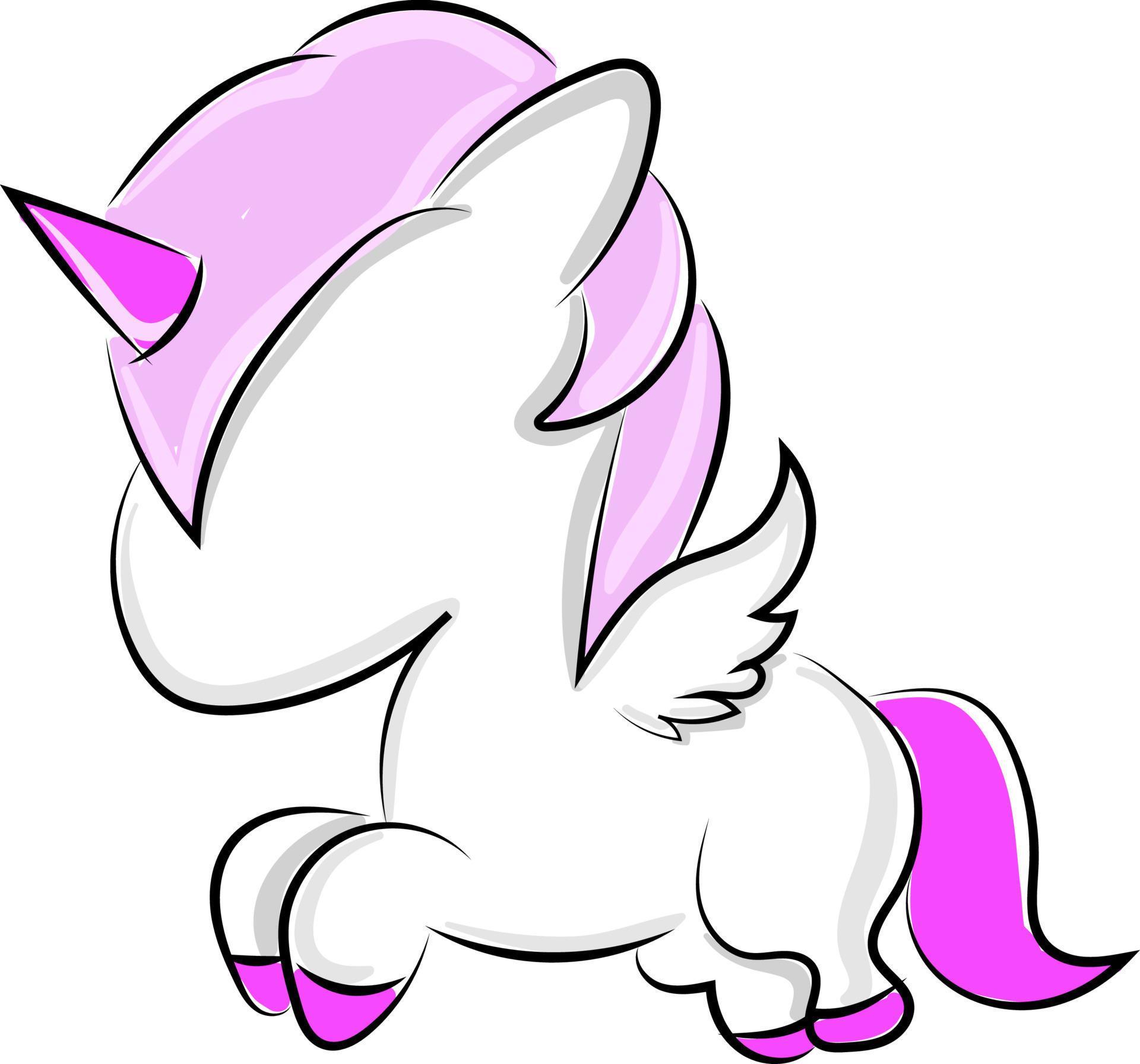 Small unicorn, illustration, vector on white background. 13599849