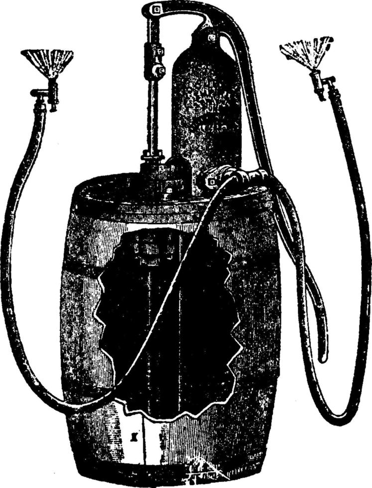 bomba de barril de huerto, ilustración vintage. vector