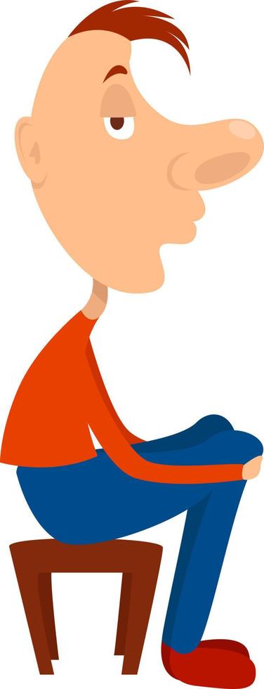 Shy boy , illustration, vector on white background