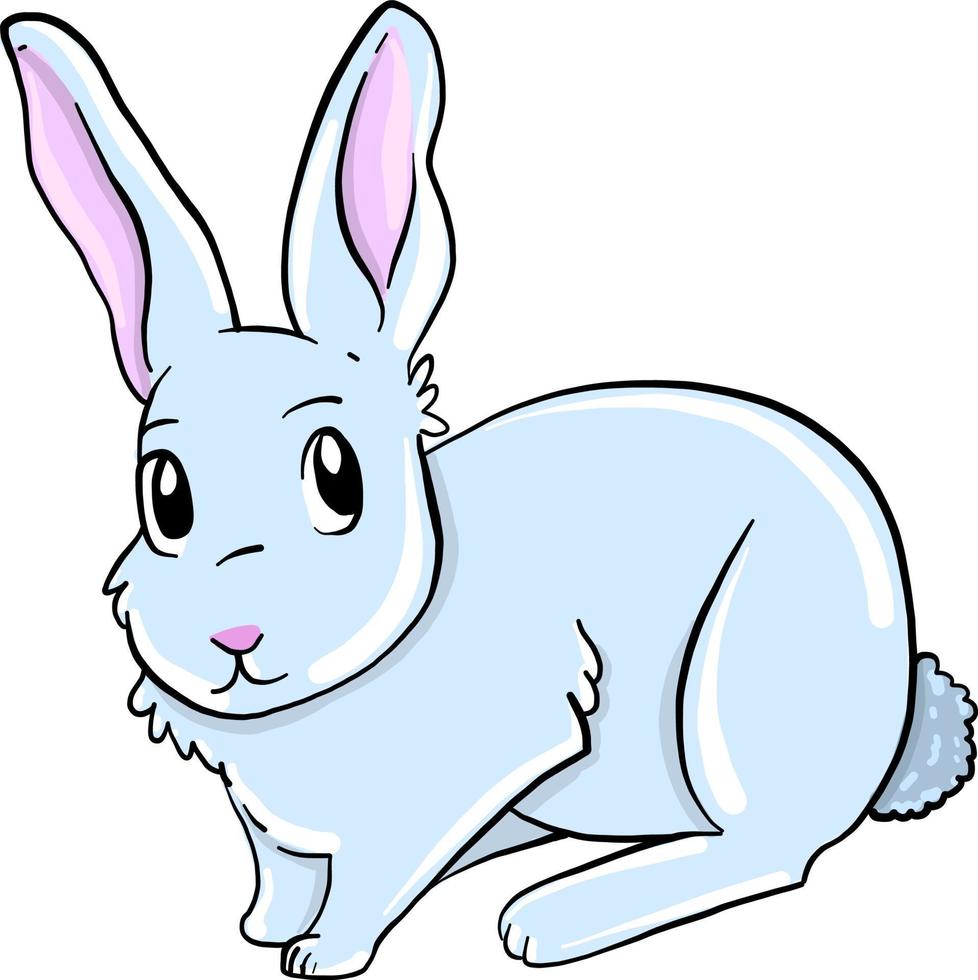 Big bunny , illustration, vector on white background