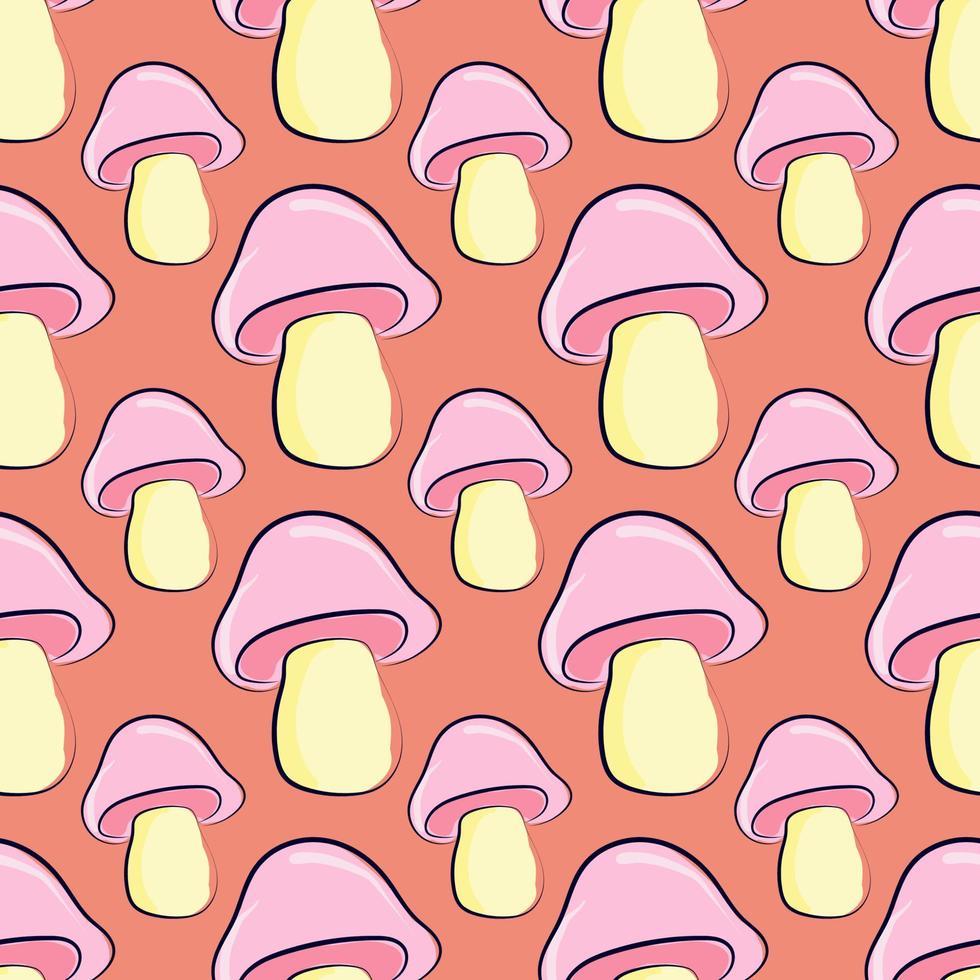 Mushrooms pattern , illustration, vector on white background