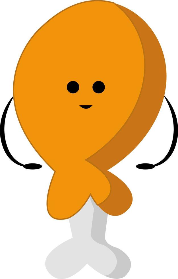 Chicken leg, illustration, vector on white background.