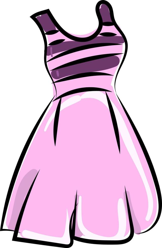 Pink dresses, illustration, vector on white background.