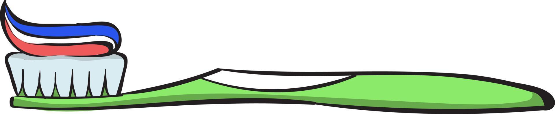 Toothbrush, illustration, vector on white background.