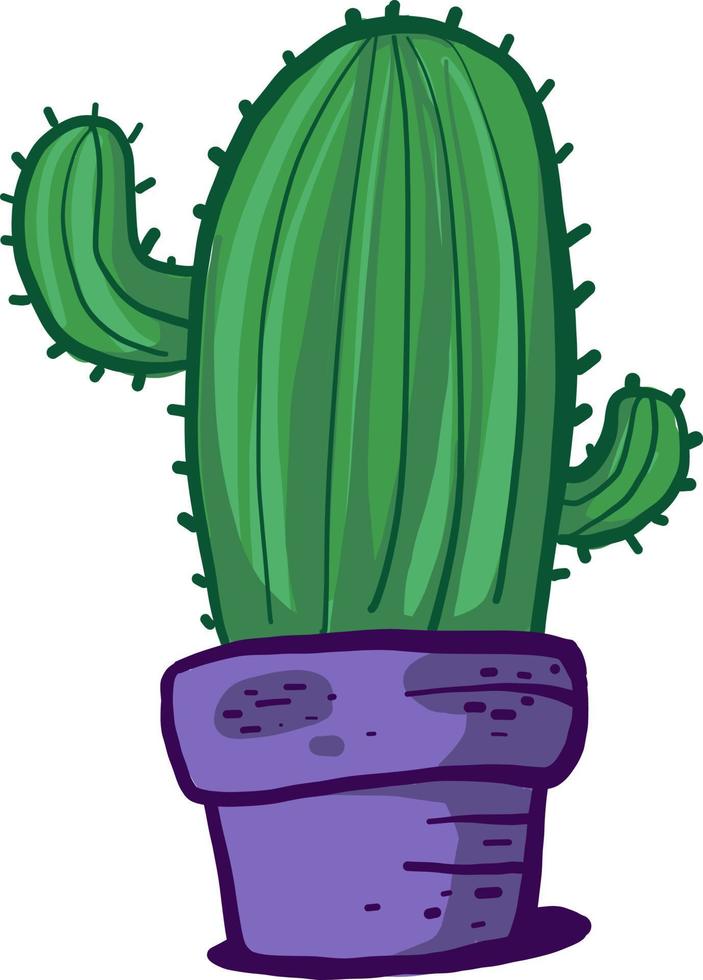 Cactus in pot , illustration, vector on white background