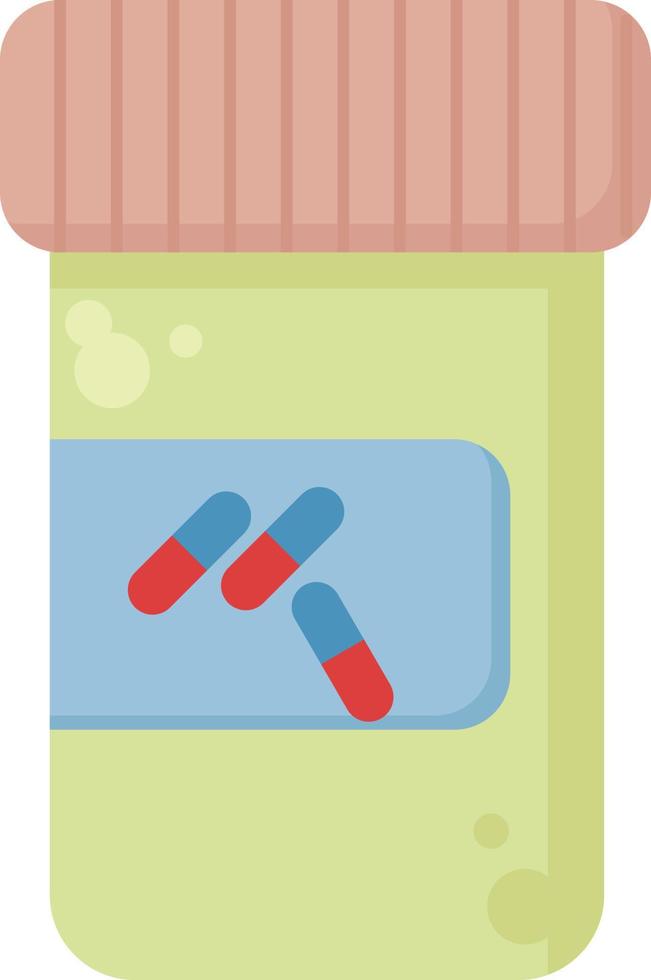 Medical bottle, illustration, vector on white background.