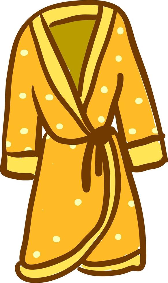 Albornoz amarillo, ilustración, vector sobre fondo blanco.