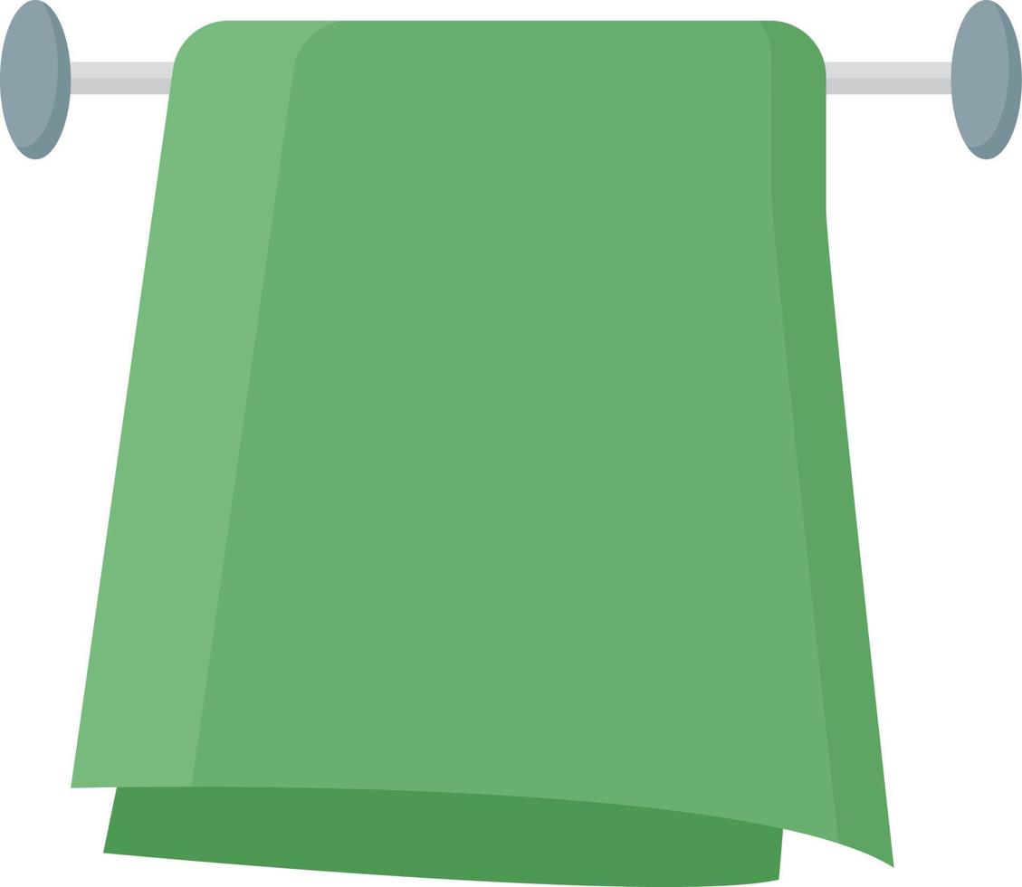 toalla verde, ilustración, vector sobre fondo blanco.
