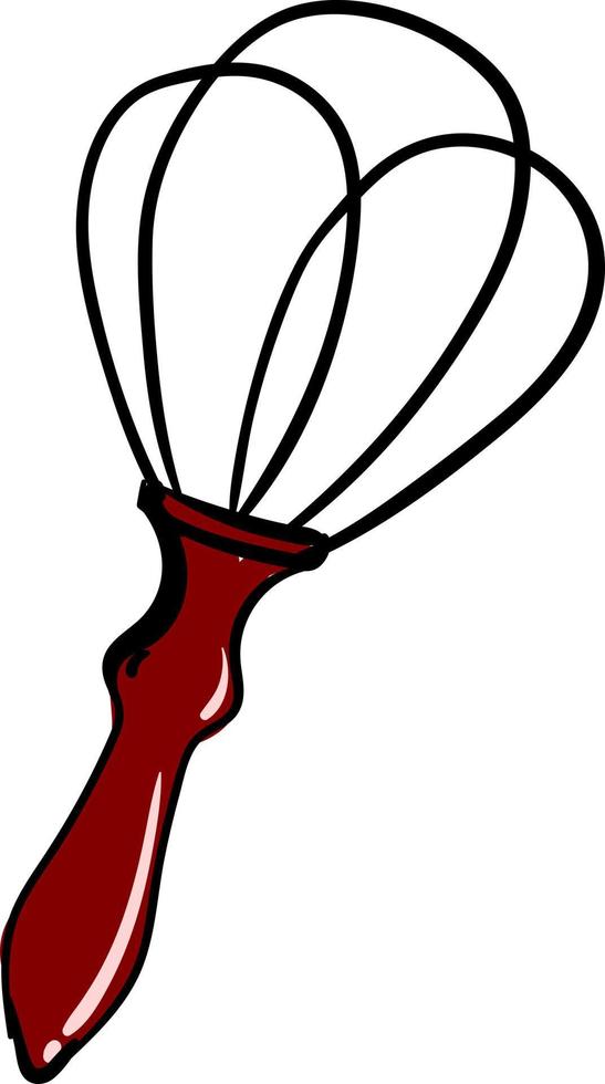 Red whisk, illustration, vector on white background