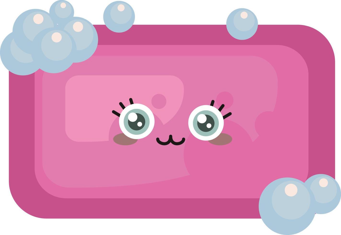 Pink soap, illustration, vector on white background