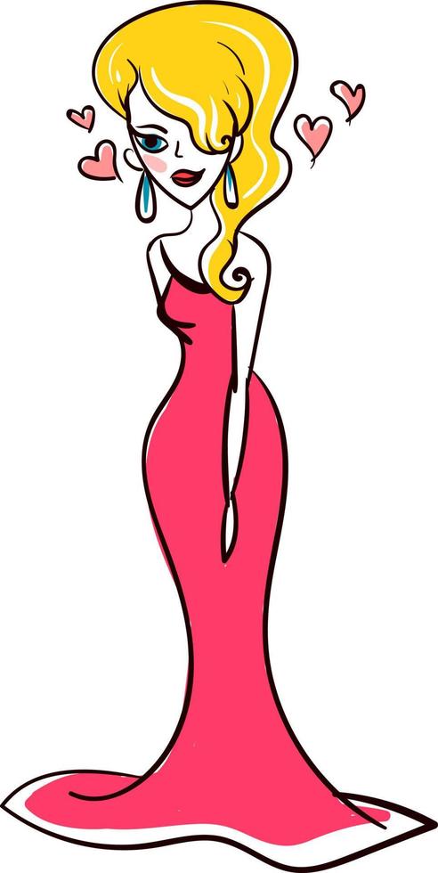 Lovely goddess Aphrodite, illustration, vector on white background