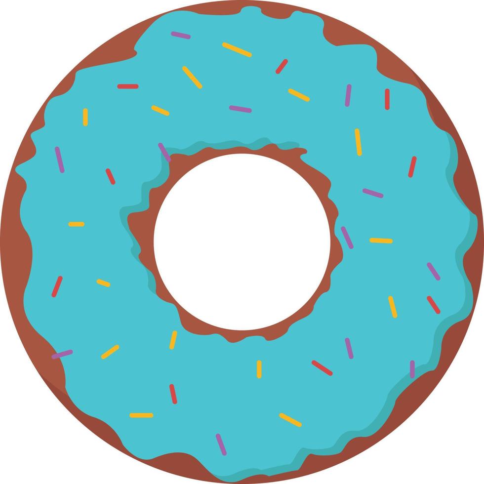 Blue donut, illustration, vector on white background.