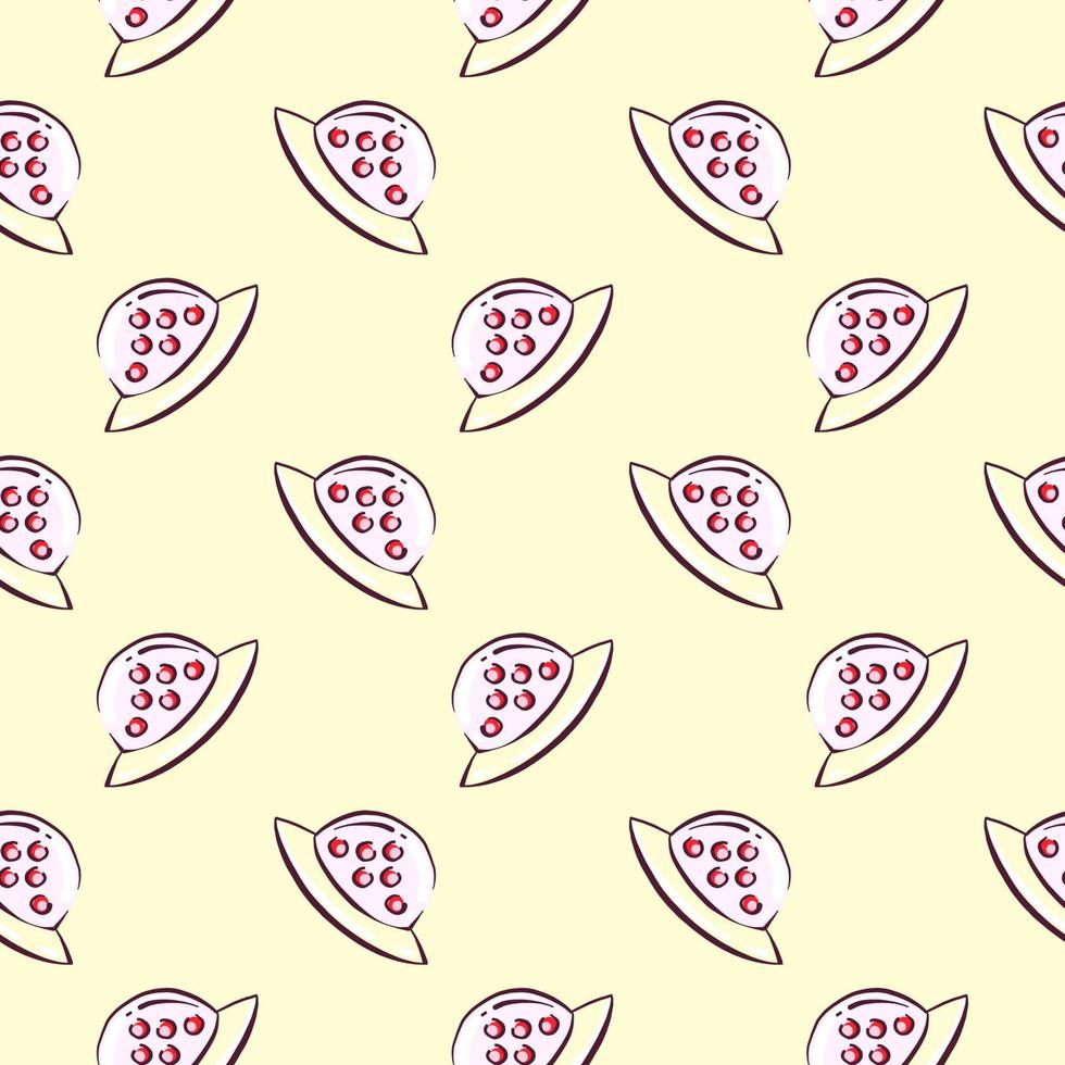 Alien ship , seamless pattern on a light yellow background. vector